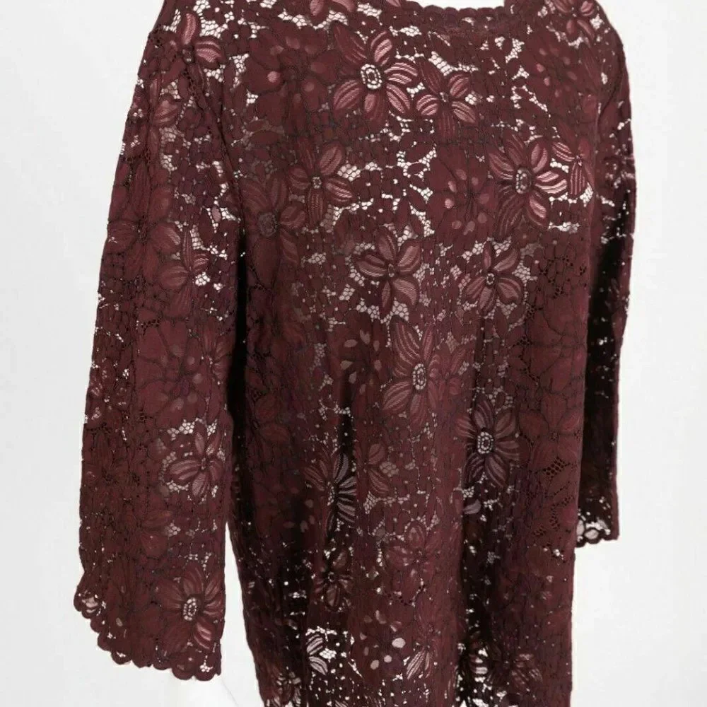 Zara Womens Lace Blouse Shirt Top S Small Floral